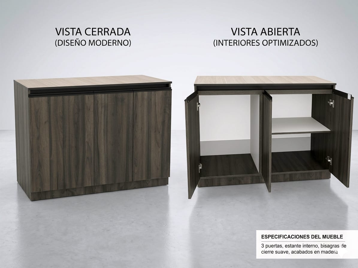 Oficina gabinete tres puertas catalogo vistas