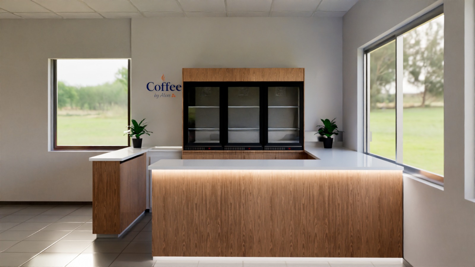 Oficina render barra coffee by alero